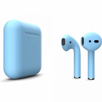 Беспроводные наушники Apple AirPods 2 (второе поколение) Custom Edition голубые матовые (с функцией беспроводной зарядки)