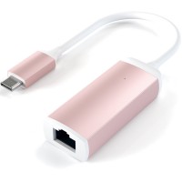 Адаптер Satechi USB Type-C to Ethernet Adapter (ST-TCENR) розовое золото