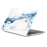Чехол Gurdini для MacBook Air 13" (2018) бело-синий мрамор (Стиль 1)