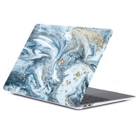 Чехол Gurdini для MacBook Air 13" (2018) сине-золотистый мрамор (Стиль 7)