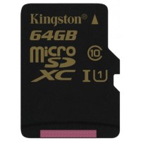 Карта памяти Kingston microSDXC 64Gb Class 10 U1 UHS-I (SDCA10/64GBSP)
