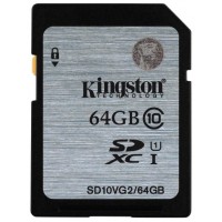 Карта памяти Kingston SDXC 64Gb Class 10 U1 UHS-I SD10VG2/64GB (Silver)