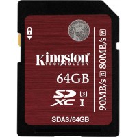 Карта памяти Kingston SDXC U3 UHS-I 64Gb SDA3/64GB (Brown)