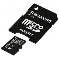 Карта памяти + адаптер Transcend microSDHC Class10 U1 32GB (TS32GUSDU1)