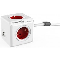 Сетевой разветвитель Allocacoc PowerCube Extended USB 1.5 м 1402RD/DEEUPC (Red)
