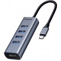 USB-концентратор Baseus Enjoyment Series USB-C to HDMI/4xUSB 3.0 CAHUB-N0G (Deep Grey)