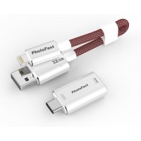 Флеш-накопитель PhotoFast MemoriesCable GEN3 32Gb USB-C адаптер (Silver)