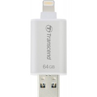 Внешний накопитель Transcend JetDrive Go 300 64Gb USB 3.1/Lightning (TS64GJDG300S) для устройств Apple (Silver)