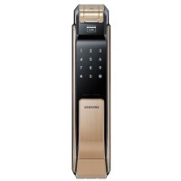 Биометрический дверной замок с ручкой Samsung SHS-P718 XBG/EN (Gold)