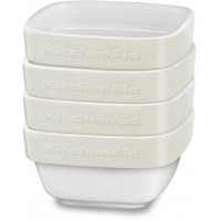 Набор квадратных керамических мини-чаш для запекания KitchenAid Ceramic 4-Piece Stacking Ramekin Bakeware Set KBLR04RMAC (Almond Cream)