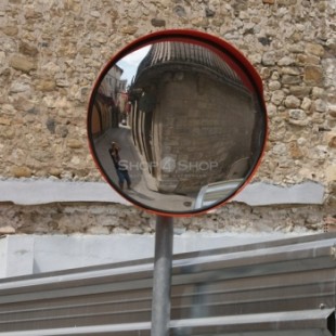 Зеркало обзорное дорожное круглое с защитным козырьком с устройством электрообогрева O 600мм оптом