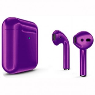 Беспроводные наушники Apple AirPods 2 (второе поколение) Custom Edition фиолетовый кэнди (с функцией беспроводной зарядки) оптом