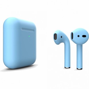 Беспроводные наушники Apple AirPods 2 (второе поколение) Custom Edition голубые матовые (с функцией беспроводной зарядки) оптом
