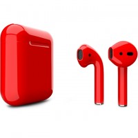 Беспроводные наушники Apple AirPods 2 (второе поколение) Custom Edition красные глянцевые