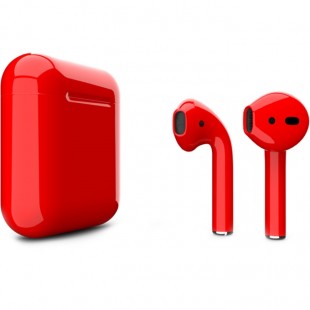 Беспроводные наушники Apple AirPods 2 (второе поколение) Custom Edition красные глянцевые оптом