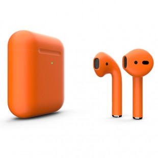 Беспроводные наушники Apple AirPods 2 (второе поколение) Custom Edition оранжевые матовые (с функцией беспроводной зарядки) оптом