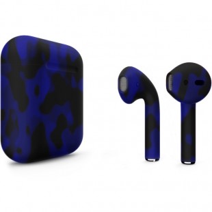 Беспроводные наушники Apple AirPods 2 (второе поколение) Custom Edition синий камуфляж оптом