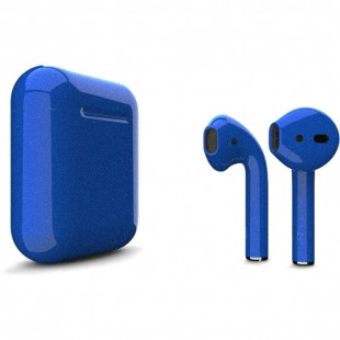 Беспроводные наушники Apple AirPods 2 (второе поколение) Custom Edition синий металлик оптом