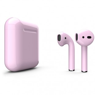 Беспроводные наушники Apple AirPods 2 (второе поколение) Custom Edition светло-розовые глянцевые оптом