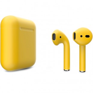 Беспроводные наушники Apple AirPods 2 (второе поколение) Custom Edition жёлтые матовые оптом