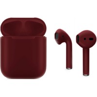 Беспроводные наушники Apple AirPods 2 (второе поколение) Full Color Custom Edition бордовые матовые (полная покраска)