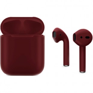 Беспроводные наушники Apple AirPods 2 (второе поколение) Full Color Custom Edition бордовые матовые (полная покраска) оптом