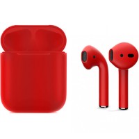 Беспроводные наушники Apple AirPods 2 (второе поколение) Full Color Custom Edition красные матовые (полная покраска)