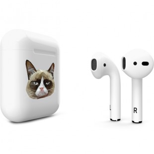 Беспроводные наушники Apple AirPods 2 (второе поколение) Grumpy Cat Edition белые оптом