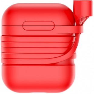 Чехол Baseus Silicone Case с держателем наушников для Airpods красный оптом