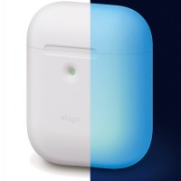 Чехол Elago A2 Wireless Silicone Case для AirPods 2Gn светящийся в темноте (Nightglow blue)