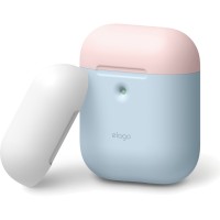 Чехол Elago A2 Wireless Silicone Duo Case для AirPods 2Gn голубой Pastel Blue (белая/розовая крышки)