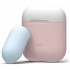 Чехол Elago Silicone Duo Case для AirPods розовый (белая/голубая Pastel Blue крышки) оптом