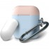 Чехол Elago Silicone Duo Hang Case для AirPods голубой Pastel Blue (белая/розовая крышки) оптом
