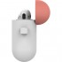 Чехол LAB.C Silicone Capsule 2in1 для Airpods белый (розовая Baby Pink/коралловая Coral крышки) оптом