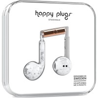 Наушники Happy Plugs Earbud Plus Unik Edition Белый мрамор