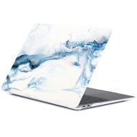 Чехол Gurdini для MacBook Pro 13" с и без Touch Bar (USB-C) бело-синий мрамор (Стиль 4)