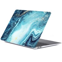 Чехол Gurdini для MacBook Pro 13" с и без Touch Bar (USB-C) синий мрамор (Стиль 6)