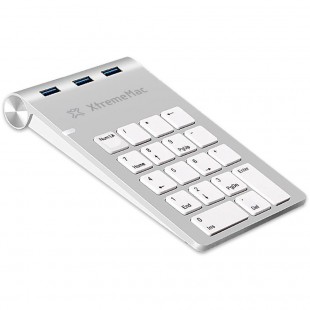 Дополнительная цифровая клавиатура XtremeMac Mechanical Numpad With Hub серебристая (XM-NPHUB33-SLV) оптом
