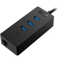 Хаб Aukey 3-Port USB 3.0 Hub with Gigabit Ethernet Port (CB-H15)