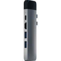 Хаб Satechi Aluminum Type-C Pro Hub Adapter With Ethernet для MacBook Pro (USB-C) серый космос (ST-TCPHEM)