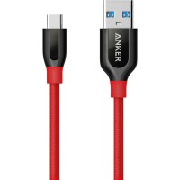 Кабель Anker PowerLine+ USB-C to USB 3.0 Nylon Braided (0,9 метра) красный (A8168H91)