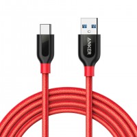Кабель Anker PowerLine+ USB-C to USB 3.0 Nylon Braided (1,8 метра) красный (A8169091)