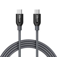 Кабель Anker PowerLine+ USB-C to USB-C Nylon Braided (1,8 метра) серый (A81880A1)