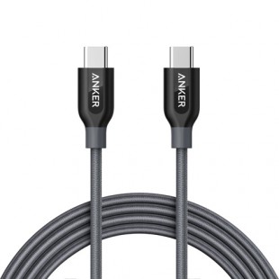 Кабель Anker PowerLine+ USB-C to USB-C Nylon Braided (1,8 метра) серый (A81880A1) оптом