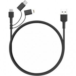 Кабель Aukey 3-in-1 MFI Lightning + micro-USB + USB-C Cable (1,2 метра) чёрный (CB-BAL5) оптом