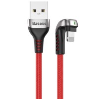 Кабель Baseus Green U-shaped lamp Mobile Game Cable USB for iP 1.5A (2 метра) красный (CALUX-B09)