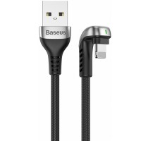 Кабель Baseus Green U-shaped lamp Mobile Game Cable USB for iP 2.4A (1 метр) черный (CALUX-A01)
