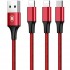 Кабель Baseus Rapid Series 3 in 1 Cable micro-USB / Dual Lightning (1.2 метра) красный (CAMLL-SU09) оптом