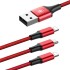 Кабель Baseus Rapid Series 3 in 1 Cable micro-USB / Dual Lightning (1.2 метра) красный (CAMLL-SU09) оптом