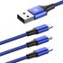 Кабель Baseus Rapid Series 3 in 1 Cable micro-USB / Dual Lightning (1.2 метра) синий (CAMLL-SU13) оптом